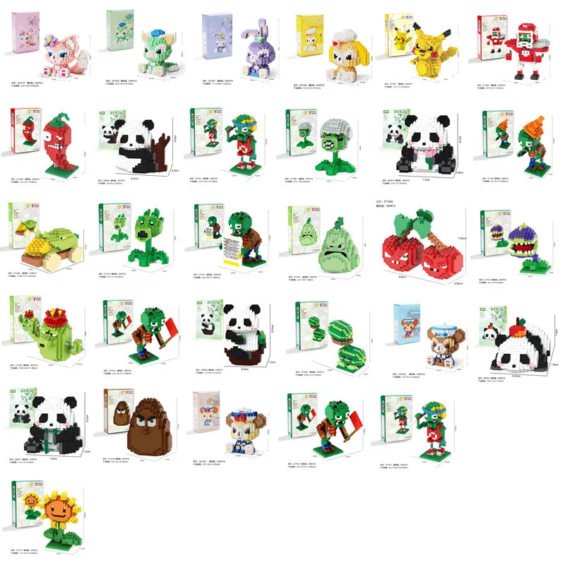Mini Čínsky štýl panda detí stavebné bloky, tvorivé DIY montáž, roztomilý vzdelávacie hračky, model stavebné bloky