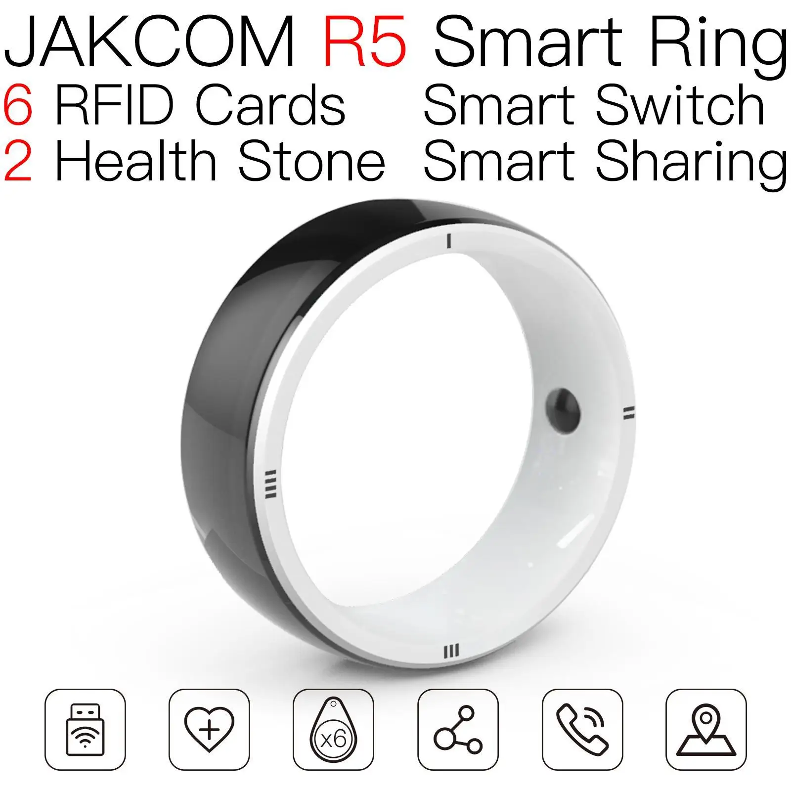 JAKCOM R5 Smart Krúžok Najlepší darček s vlastnou vizitku kovové nfc smart slot čip rfid 2 tag sublimačná licencia prázdne