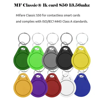 10pcs 13.56 MHz IC M1 S50 Keyfobs Značky Prístup Ovládanie RFID Key Finder Karta, Token Dochádzky Riadenia Keychain ABS Nepremokavé  5