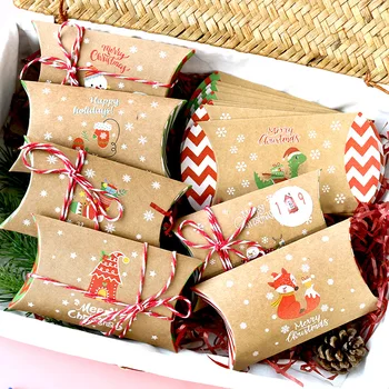 24pcs Vianočné pečivo Boxy Veselé Vianočné Cukrovinky Darčekovej krabičke s 1-24 Číslo Nálepky na Vianoce Roku 2023 Dekor Natal Navidad  5