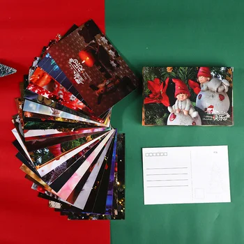 30 Ks/Set Vianočný Darček Série Pohľadnicu DIY Šťastné Vianočné Pohľadnice Správu Karty Vianoce a Nový Rok Darček  10
