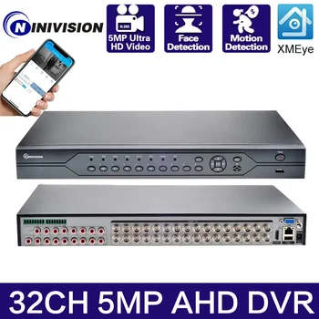 32 Kanálov CCTV 32CH 5MP Pre AHD Kamera DVR CVI TVI NVR HDMI 6-v-1 Koaxiálny Hybrid NVR P2P Detekcia Tváre Bezpečnostný Systém XMEye  10