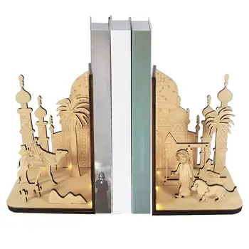 DIY 3D Drevené Knihy Kút Polica Miniatúr, arabčina Etnických Scény Súpravy Ročníka Slávnej Agentúra Bookends Regálové Domova  5