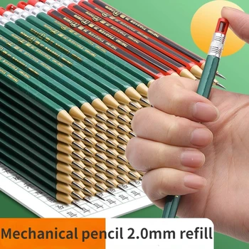 Imitácia drevenej ceruzky tvar Mechanické Ceruzky 2.0 mm 2B Viesť Náplň Písanie Skicovanie Umenie Kreslenie, Maľovanie na Automatické Ceruzky  5