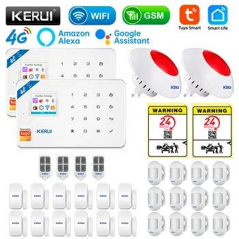 KERUI W184 Tuya Zabezpečenia Ochrany Smart Home GSM 4G WIFI Alarmov Proti Krádeži Bezpečnostný Alarm Systém Kit Snímač 6 Jazykoch Garáž  5