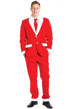Klasické pánske Obleky Červená Bunda, Nohavice Pre Svadobné Zákazku Obleky na Mieru Strany Nosiť Mužské Odevy Sady Vianočné Sako Nohavice  10