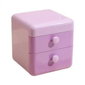 Malé Zásuvky Box 2-Zásuvka Roztomilý Ploche Úložný Box Držiak Na Pero Skladovanie Organizátor Papiernictvo Úložný Box Multi-Funkčná Kúpeľňa  10