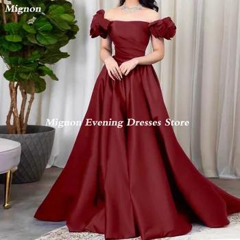 Mignon Satin A-line, Off-the-ramenný Prehrabať Prom Šaty, na Poschodí-dĺžka Saudskej Elegantné Formálne Večerné Party Šaty pre Ženy 2023  3