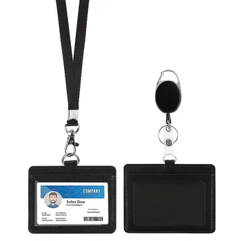 Pracovník Držiteľa Karty Jednoduchosť Čierna Farba Držiteľa Karty ozdobná šnúrka na uniforme Farbou ID Držiteľa Karty Zdvíhateľnej Odznak Cievky Kancelárske potreby  5