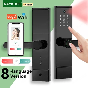 RAYKUBE P10 Tuya Wifi peephole HD Kamera Odtlačkov prstov Digitálne Smart Dverný Zámok S zabudovanú Bránu APP Remote Unlock 8-jazyk  10