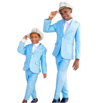 Sky Blue (Nebeská Modrá Chlapec Vyhovuje Večera Tuxedos Formálne Oblečenie Malých Chlapcov, Ženích Deti Pre Svadobné Party Večer Narodeniny Nosiť Oblek (Sako+Nohavice)  10