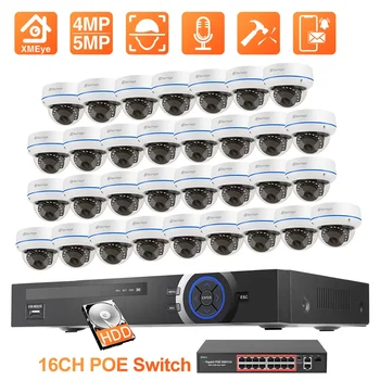 Techage 32CH 4MP 5MP POE kamerovým Systémom Vandalproof IP Kamera Audio Záznam Detekcia Tváre CCTV kamerový Set  5