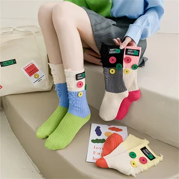Tlačidlo doplnky, ponožky, stredné trubice ponožky kórejský iny osobné a módne ručné dámske dlhé trubice ponožky  5