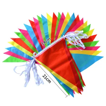 Užitočné Horúca Novinka Predaj Trojuholník String Vlajka Festivalu Dekor Záhradné Dekorácie Domov Multi Farebné Strany Prípade, 150 Vlajky  4